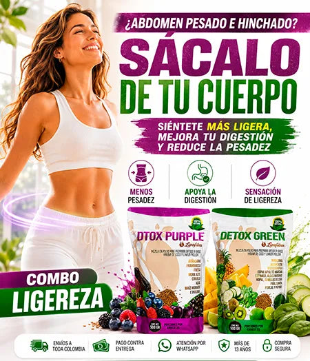 Combo Detox Green Purple Lipofiben Limpieza Digestiva Natural