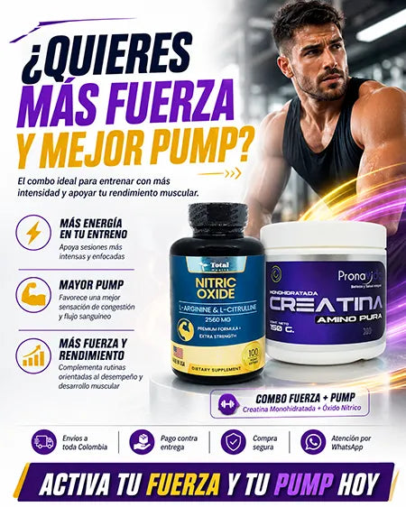 Combo Creatina Monohidratada + Óxido Nítrico Fuerza Total