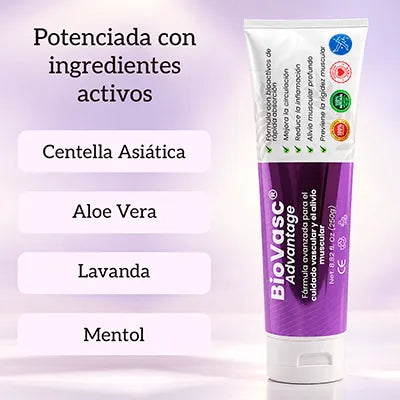 BioVasc Advantage | Crema Gel para Piernas Cansadas y pesadas 250 g
