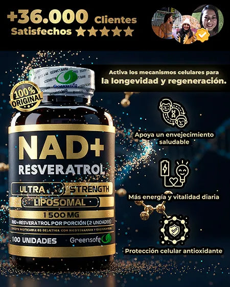 NAD+ Resveratrol Liposomal 1500 mg | Energía Celular, Antioxidante y Vitalidad
