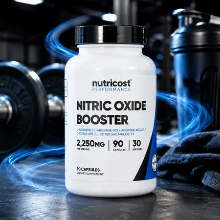 Óxido Nítrico Nutricost 2250mg L-Arginina L-Citrulina 90 Cápsulas